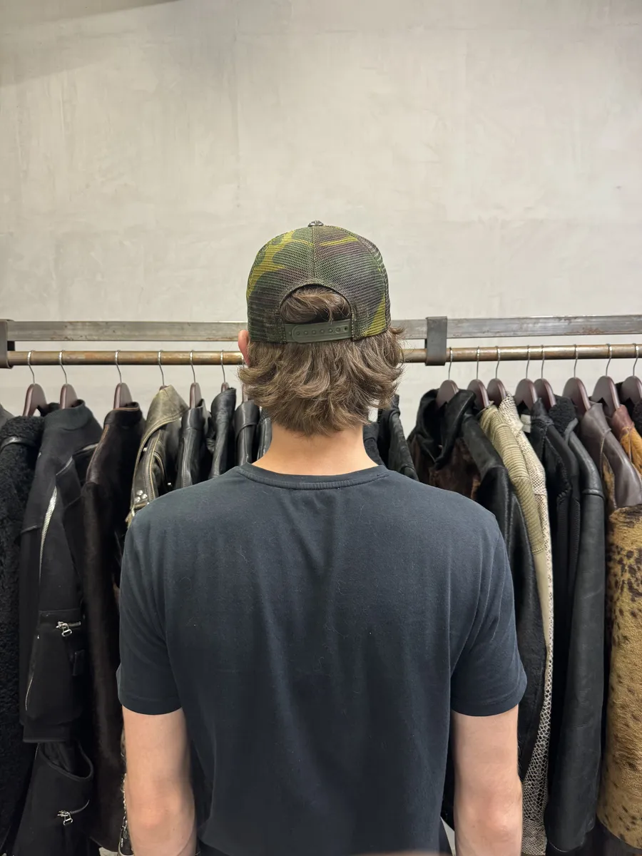Chrome Hearts Star Leather Orange Patch Military Camo Trucker Cap - Image 5