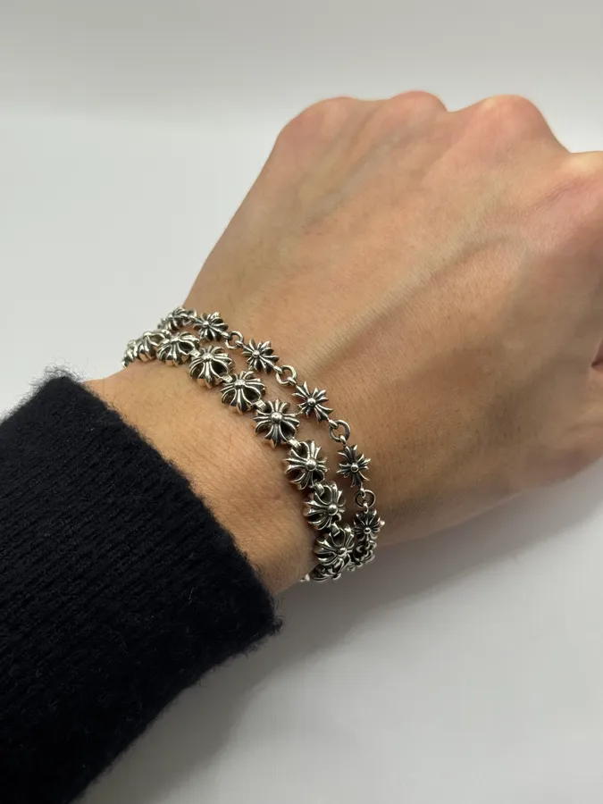 Chrome Hearts Tiny E CH Plus Silver Bracelet - Image 2