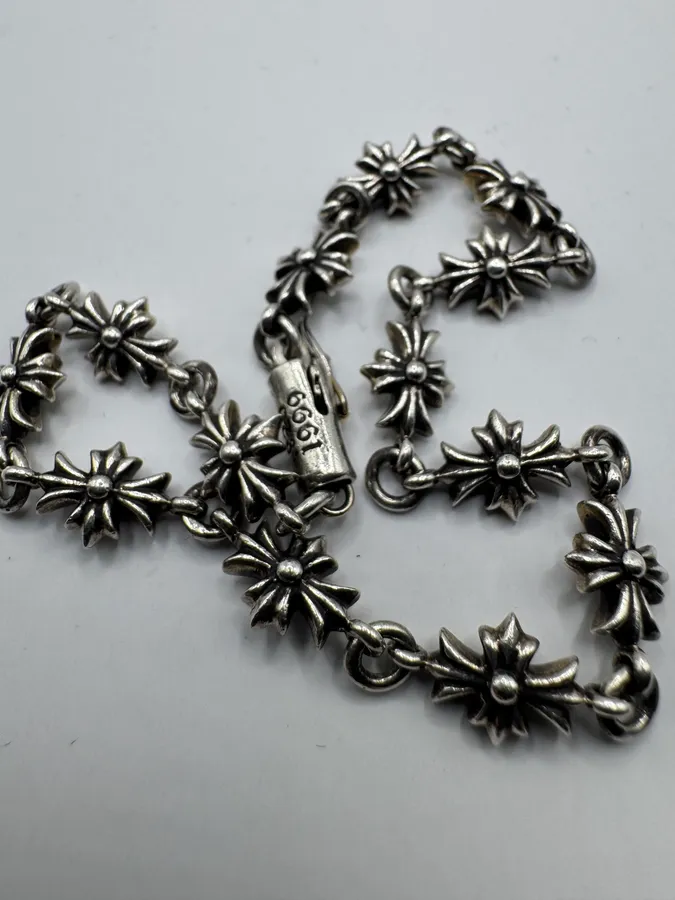 Chrome Hearts Tiny E CH Plus Silver Bracelet - Image 7