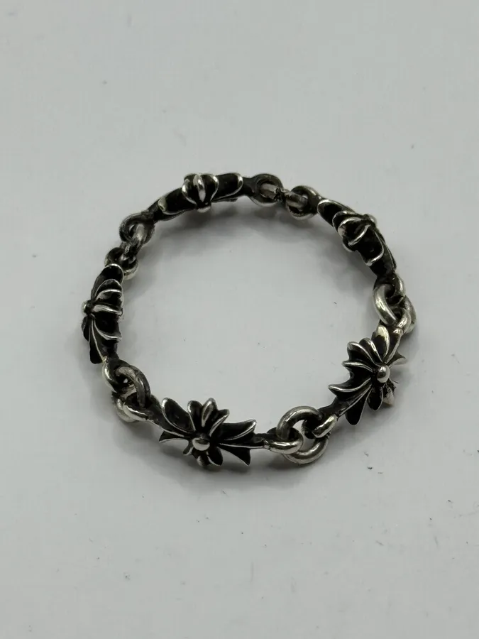 Chrome Hearts Tiny E Silver Ring - Image 3