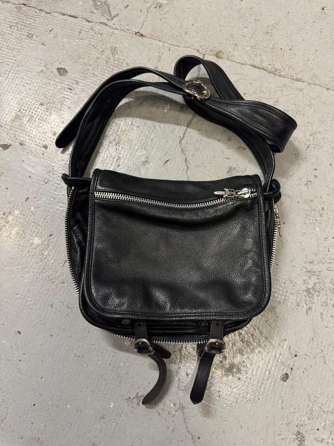 Chrome Hearts Tiny Gunslinger Strap Silver Daggers Black Leather Shoulder Bag - Image 10