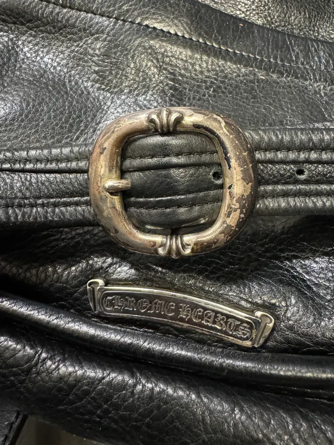 Chrome Hearts Tiny Gunslinger Strap Silver Daggers Black Leather Shoulder Bag - Image 12