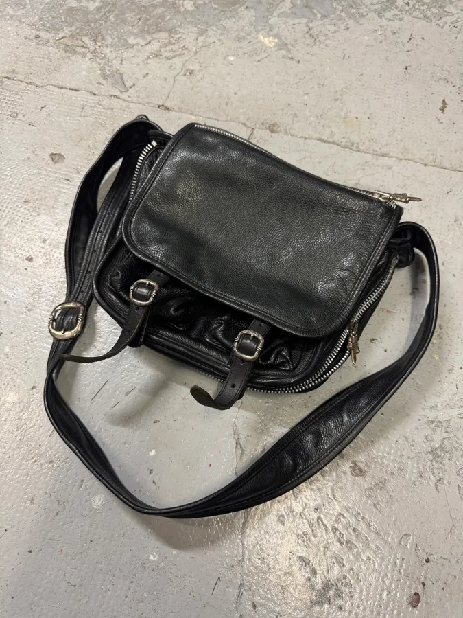Chrome Hearts Tiny Gunslinger Strap Silver Daggers Black Leather Shoulder Bag - Image 13