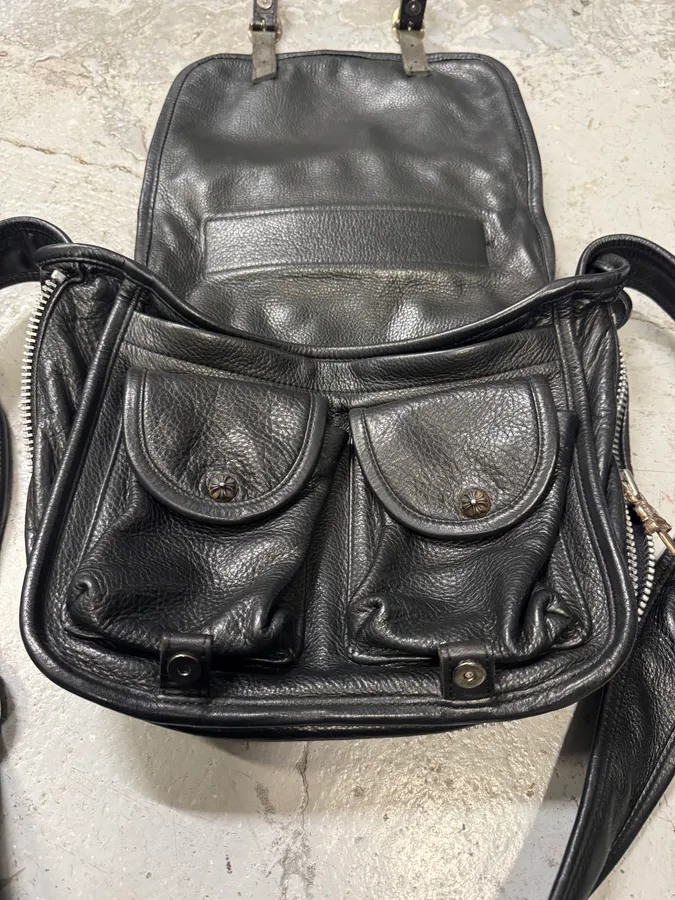 Chrome Hearts Tiny Gunslinger Strap Silver Daggers Black Leather Shoulder Bag - Image 16