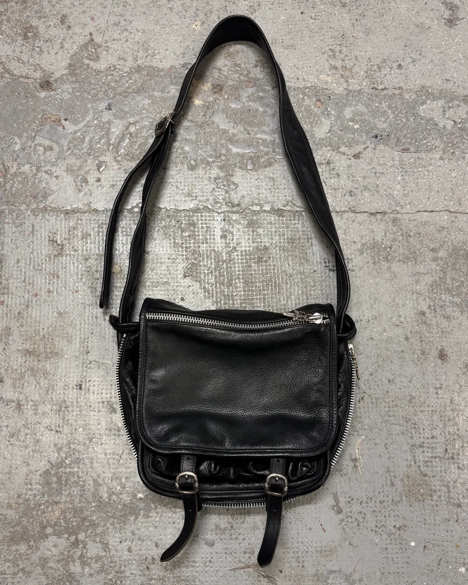 Chrome Hearts Tiny Gunslinger Strap Silver Daggers Black Leather Shoulder Bag - Image 2