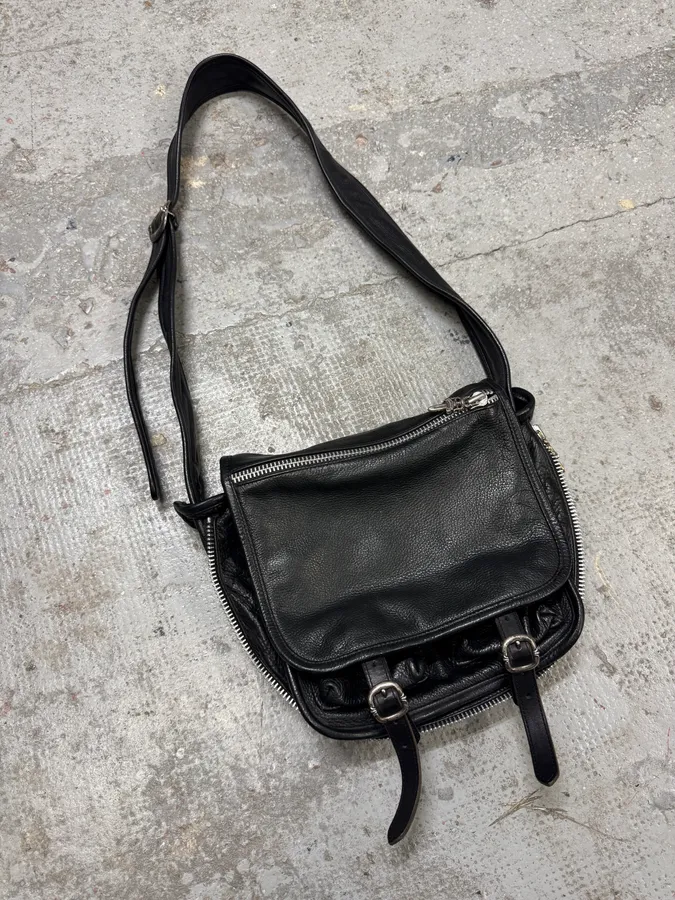 Chrome Hearts Tiny Gunslinger Strap Silver Daggers Black Leather Shoulder Bag - Image 6