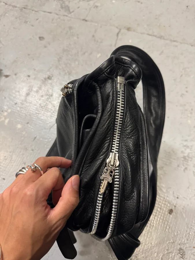 Chrome Hearts Tiny Gunslinger Strap Silver Daggers Black Leather Shoulder Bag - Image 8