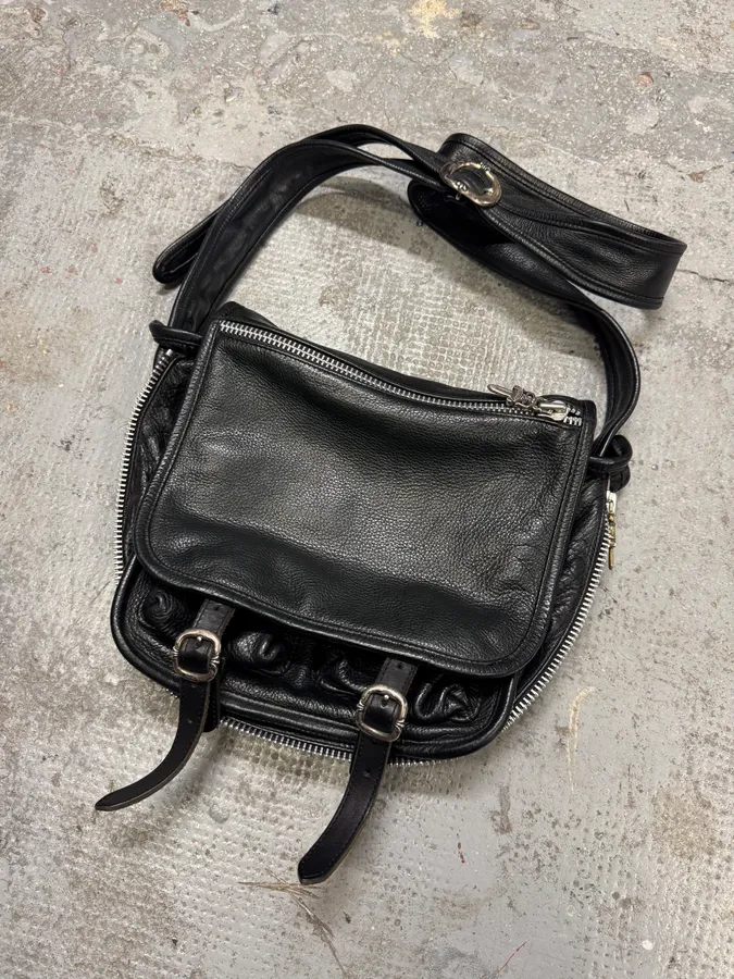 Chrome Hearts Tiny Gunslinger Strap Silver Daggers Black Leather Shoulder Bag - Image 9