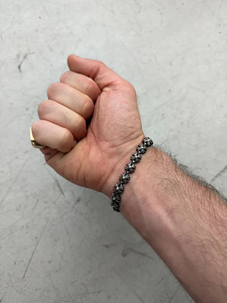 Chrome Hearts Tiny Plus Link Silver Bracelet - Image 5