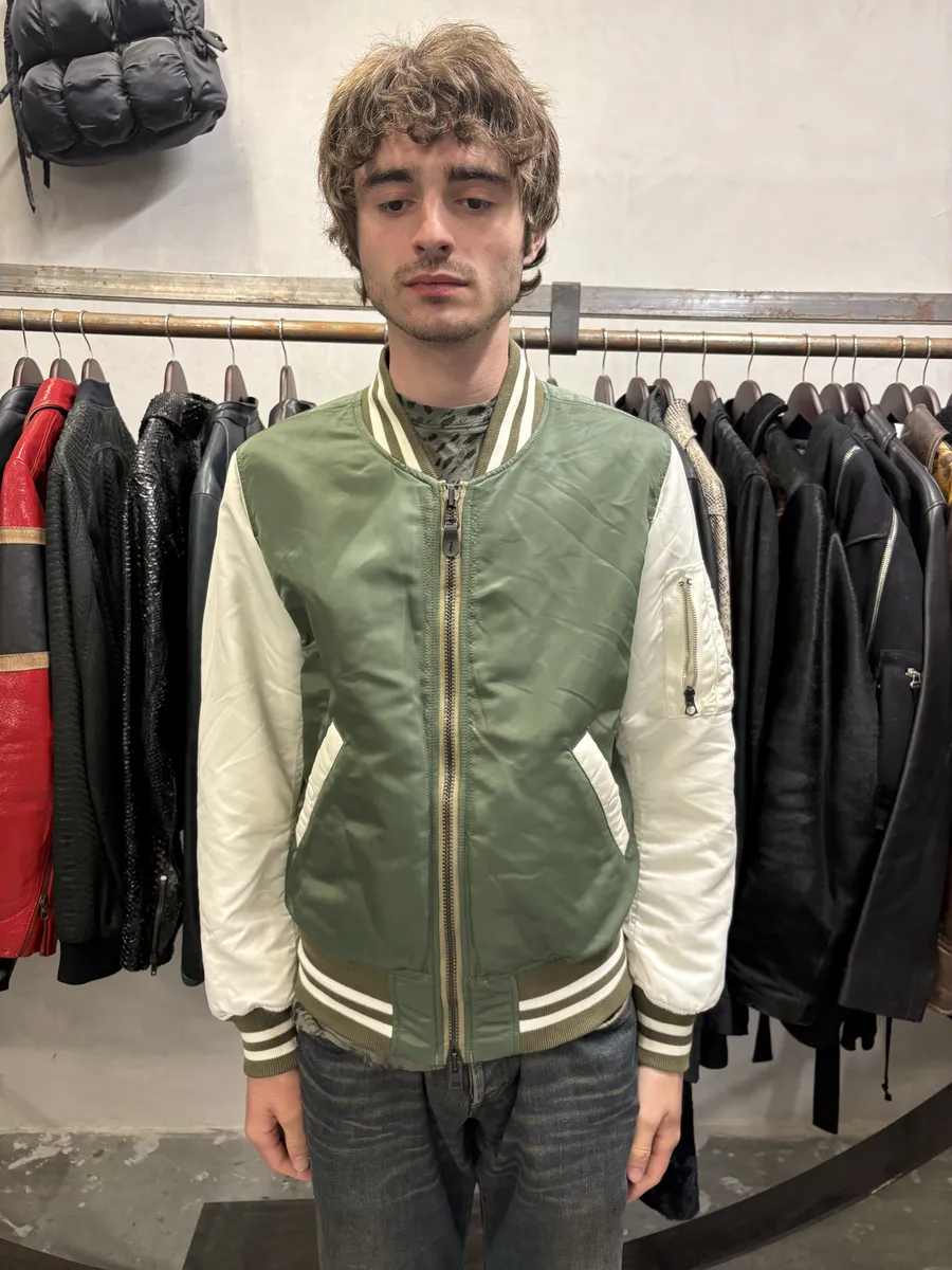 Comme des Garçons Ganryu White & Olive Bomber Jacket - Image 2
