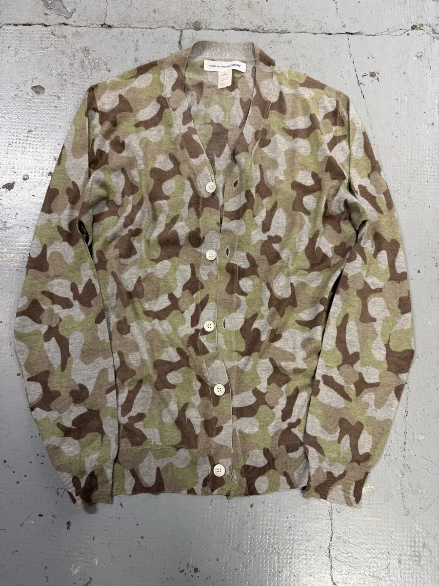 Comme des Garçons Shirt Camo Grey Cardigan Sweater