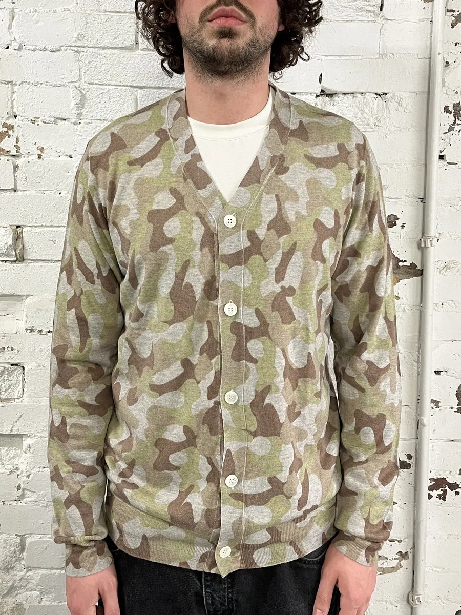 Comme des Garçons Shirt Camo Grey Cardigan Sweater - Image 3