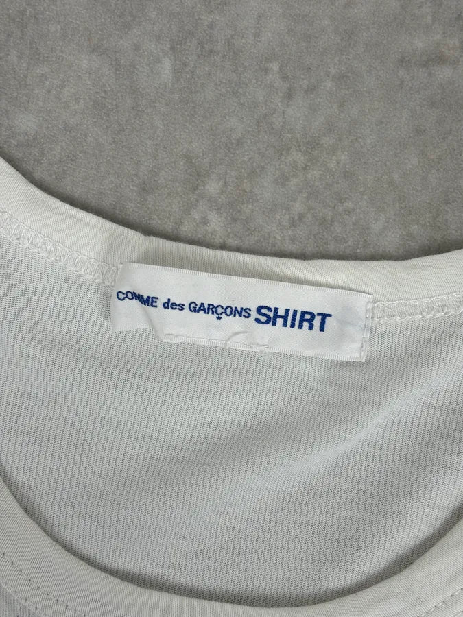 Comme des Garçons White & Grey Cross T-Shirt - Image 7