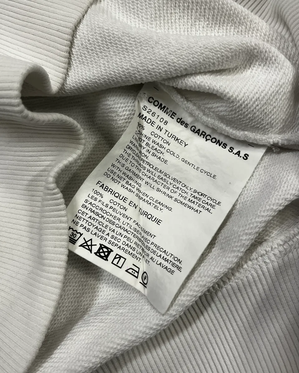 Comme des Garçons White Signature Hoodie - Image 9