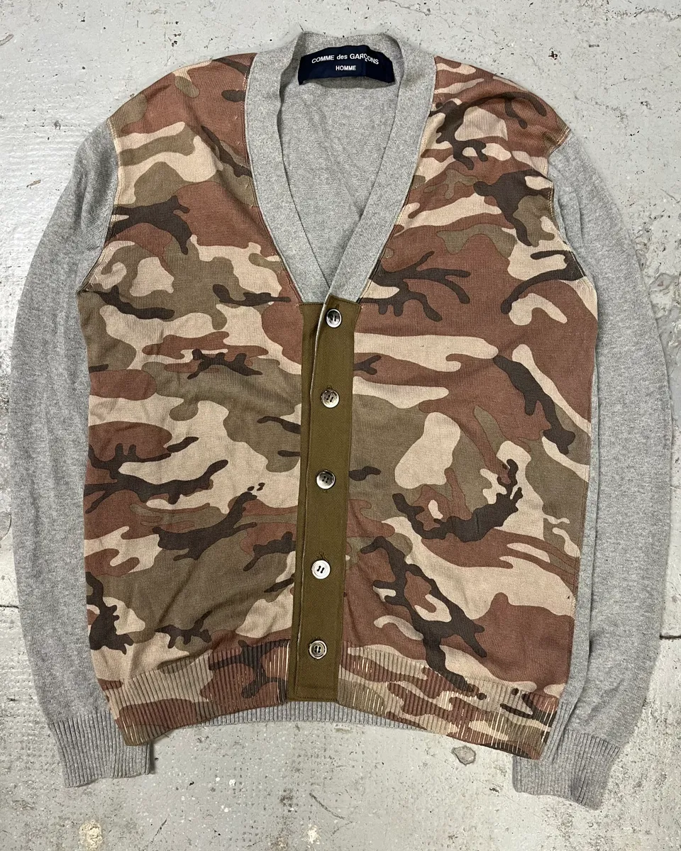 Comme Des Garçons Grey & Camo Cardigan