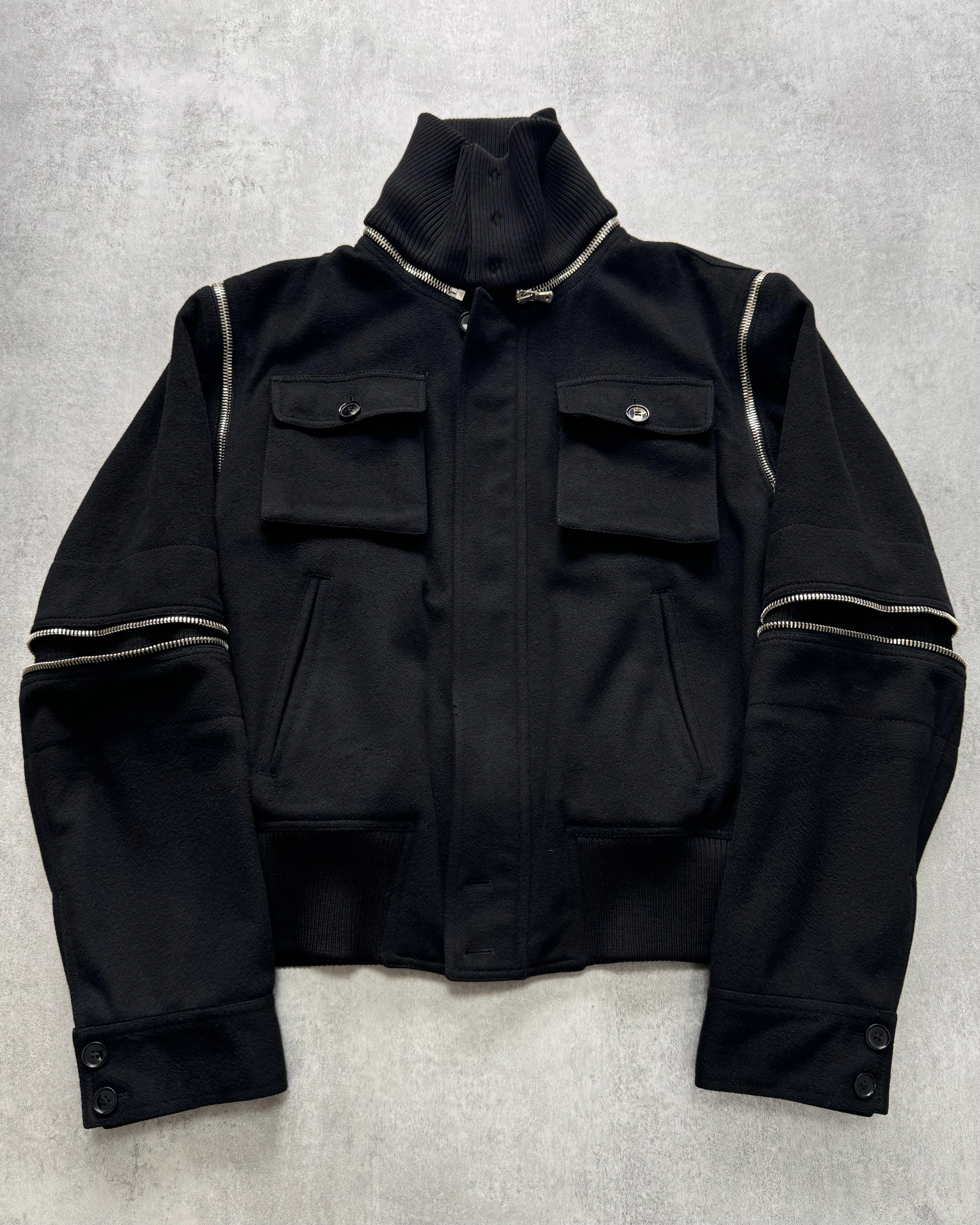 AW2003 Dolce & Gabbana Utility Detachable Wool Jacket - Image 2
