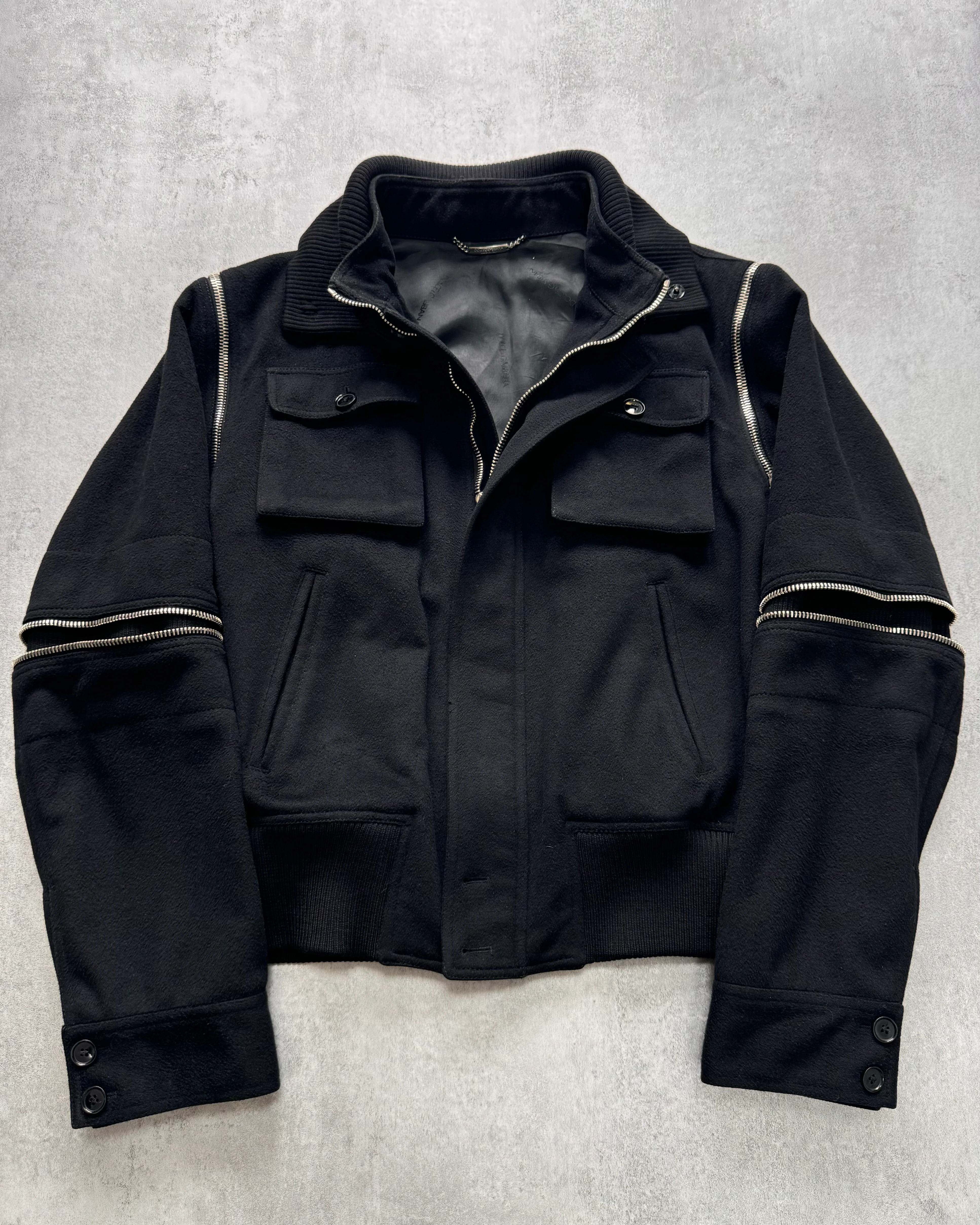 AW2003 Dolce & Gabbana Utility Detachable Wool Jacket - Image 4