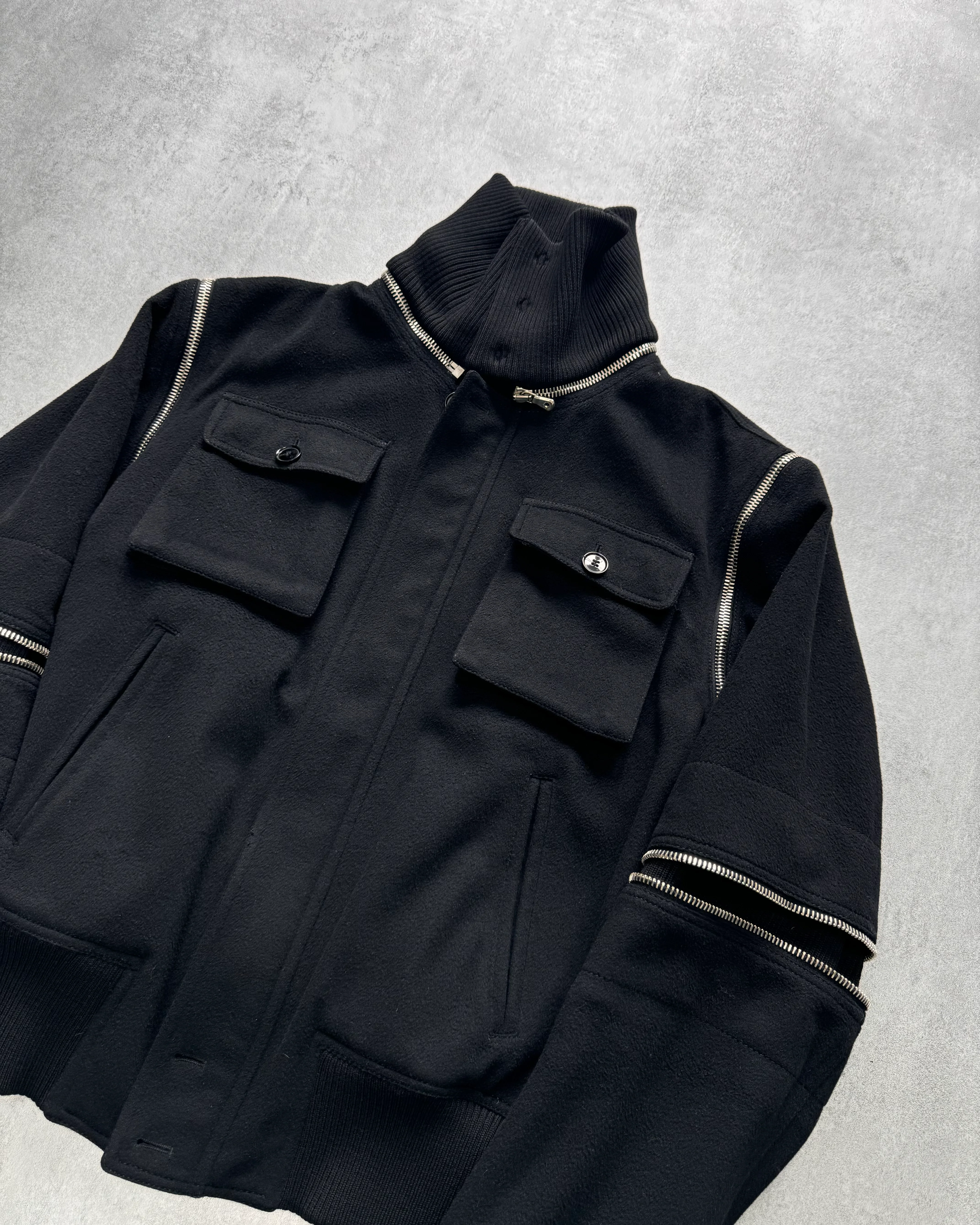 AW2003 Dolce & Gabbana Utility Detachable Wool Jacket - Image 5