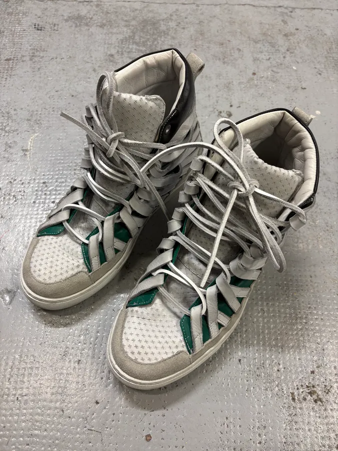 Damir Doma Multi Strip White Leather Sneakers - Image 3