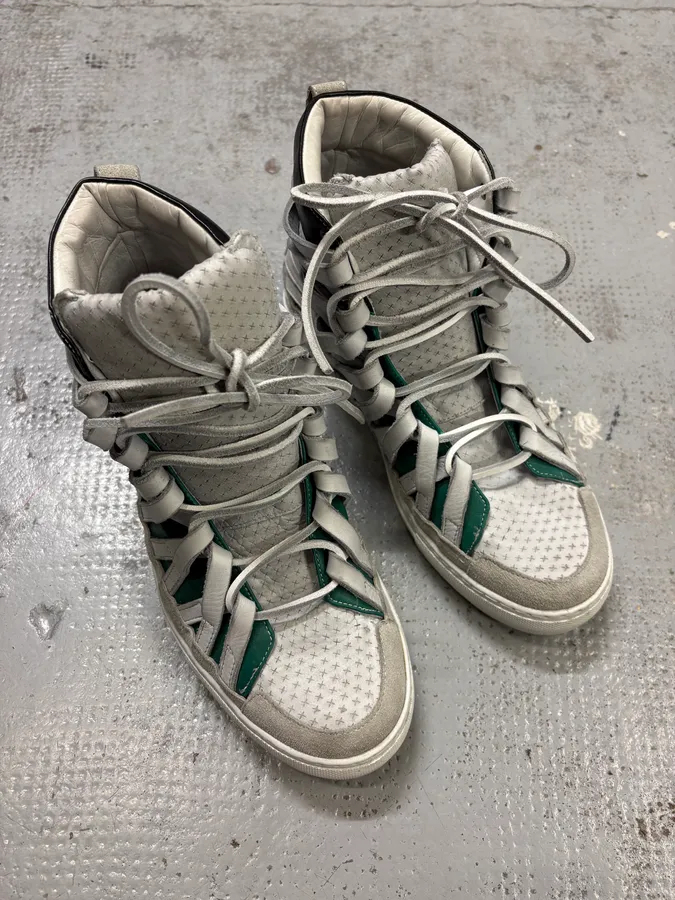 Damir Doma Multi Strip White Leather Sneakers - Image 4