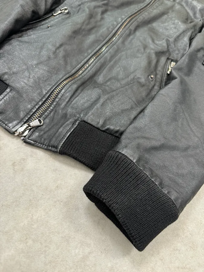 Daniele Alessandrini Black Bomber Leather Jacket - Image 6