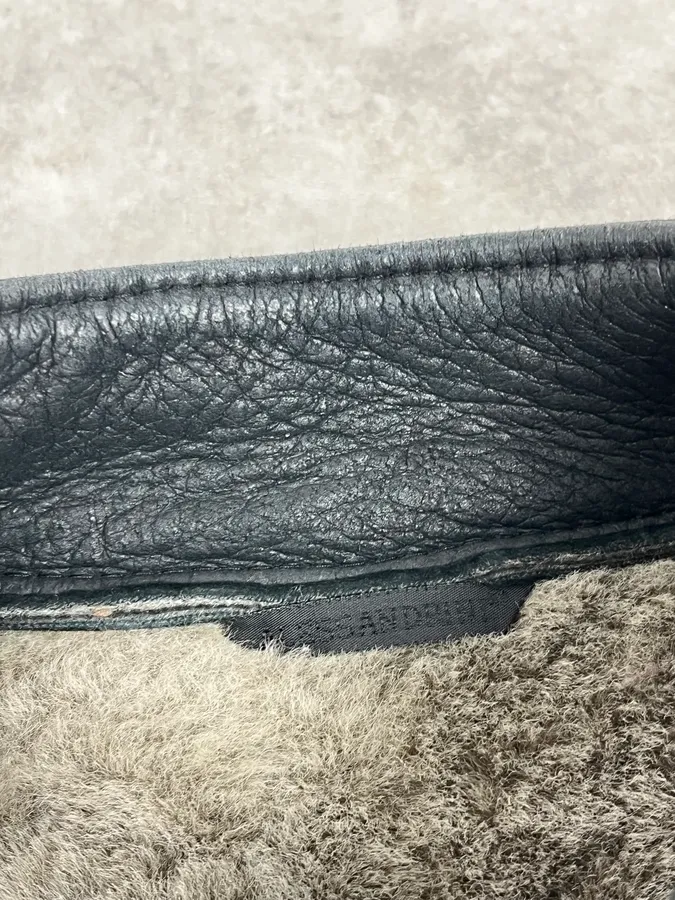 Daniele Alessandrini Black Shearling Lined Suede Leather Jacket - Image 9