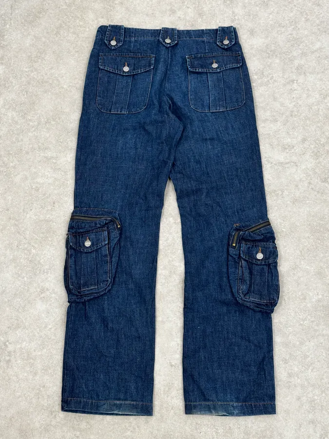 Daniele Alessandrini Blue Multi-Pocket Cargo Jeans - Image 5