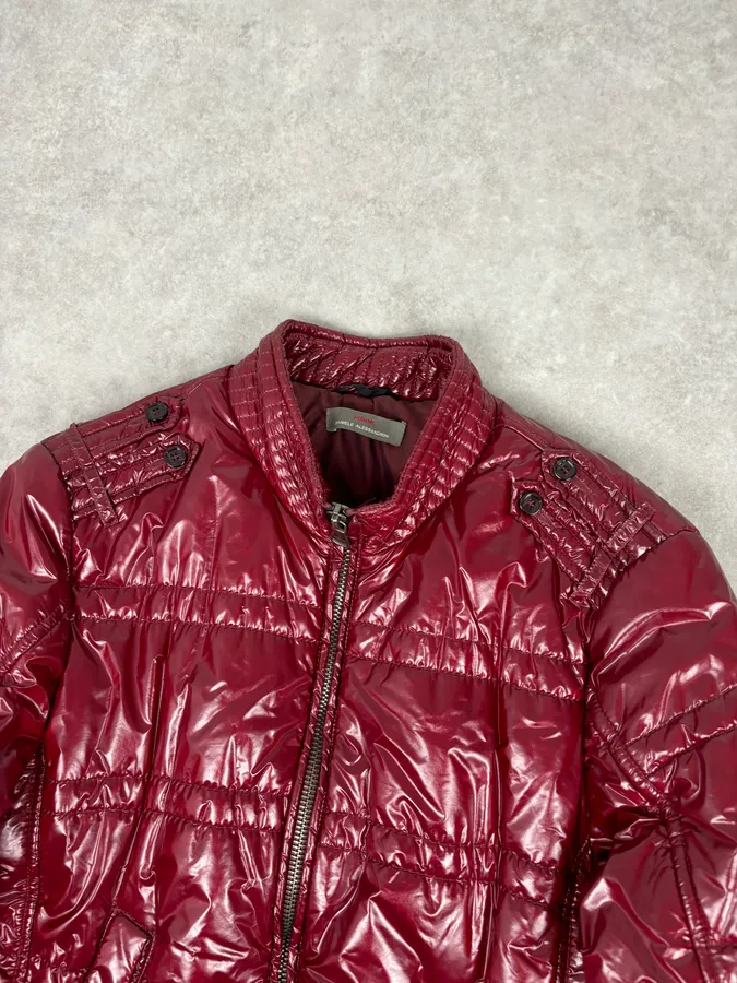 Daniele Alessandrini Bordeaux Nylon Quilted Jacket - Image 4