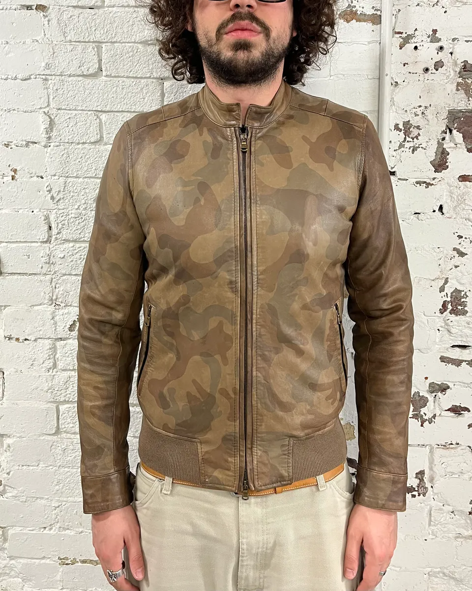 Daniele Alessandrini Brown Camo Leather Jacket - Image 2