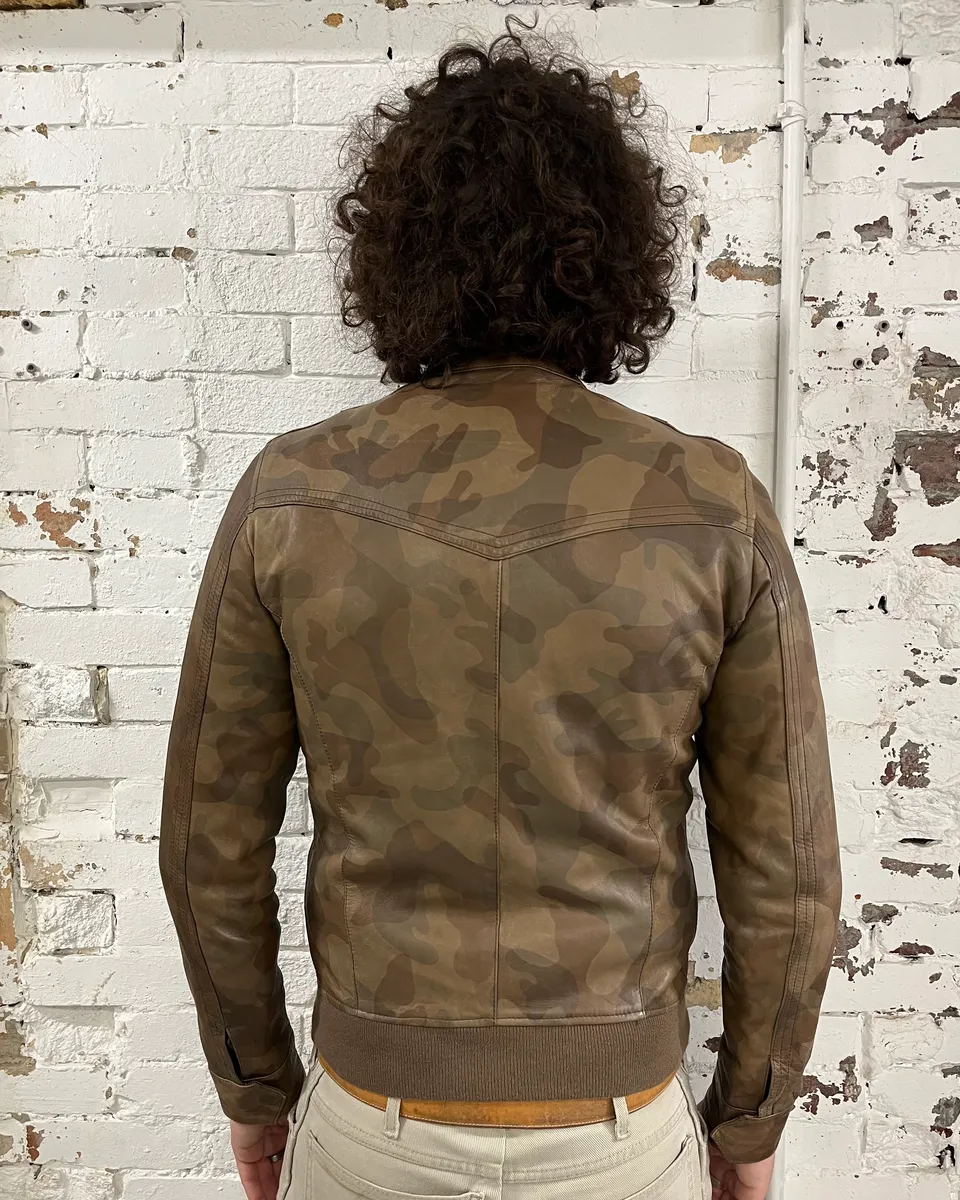 Daniele Alessandrini Brown Camo Leather Jacket - Image 3