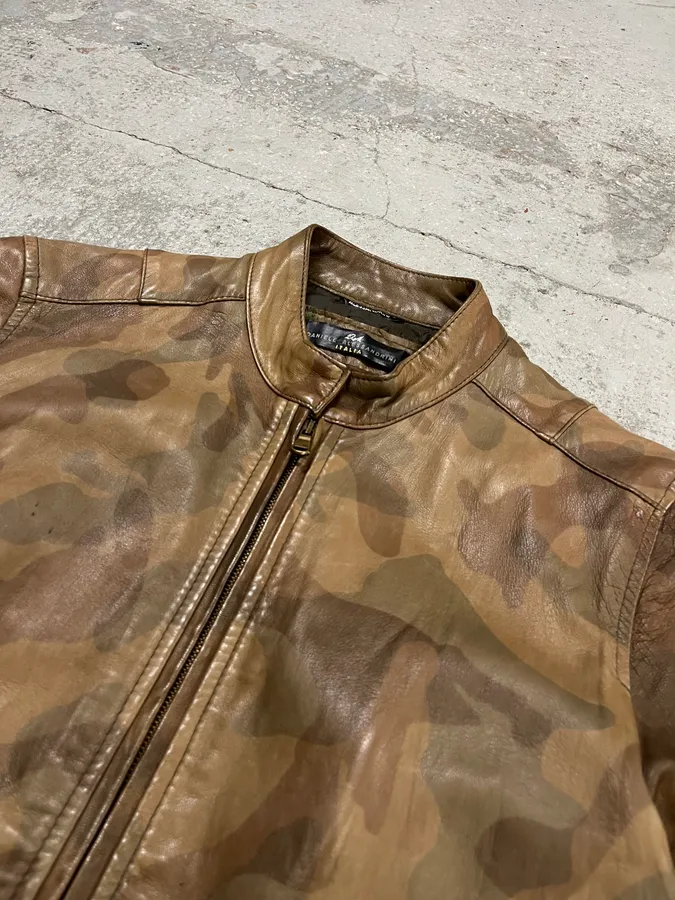 Daniele Alessandrini Brown Camo Leather Jacket - Image 5
