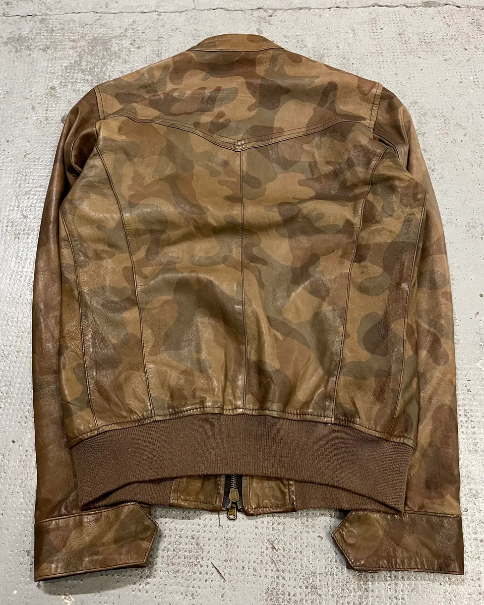 Daniele Alessandrini Brown Camo Leather Jacket - Image 7