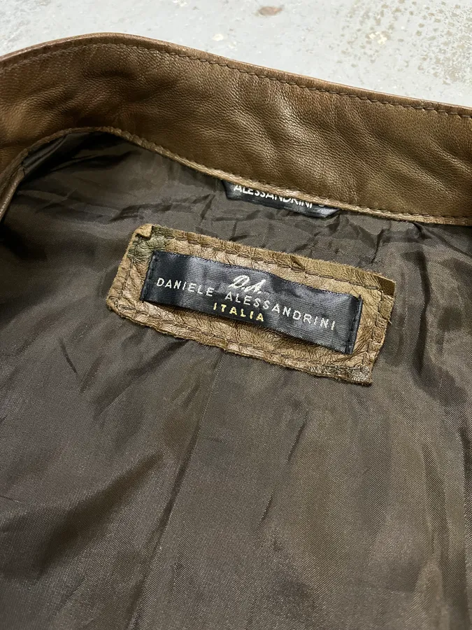 Daniele Alessandrini Brown Camo Leather Jacket - Image 9