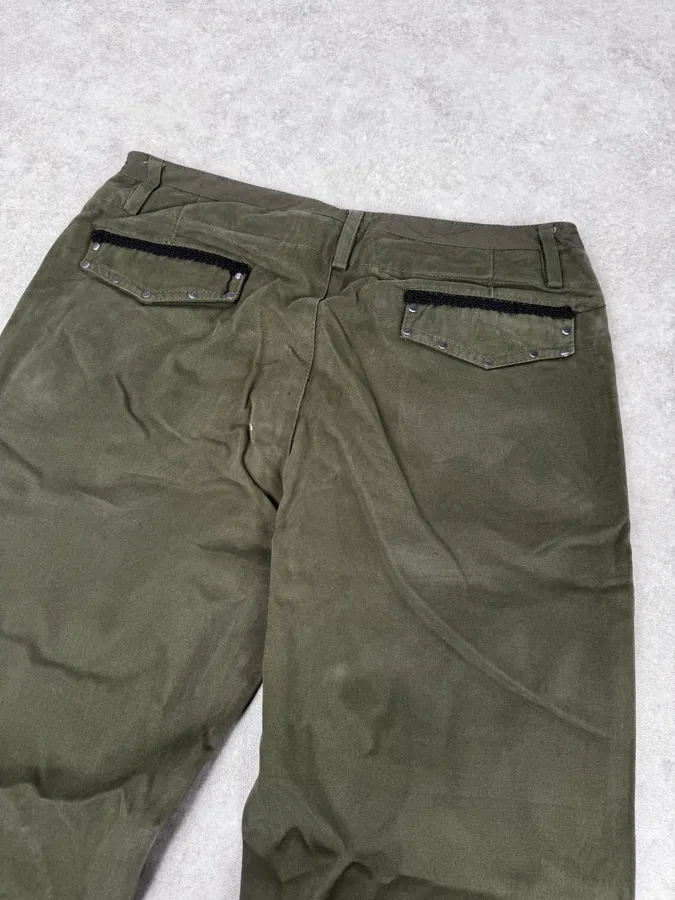 Daniele Alessandrini Green Cross Patch Flare Pants - Image 7