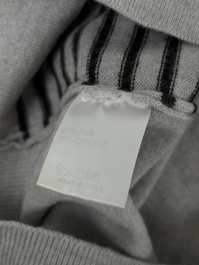 Daniele Alessandrini Grey & Black Striped Wool Sweater - Image 9