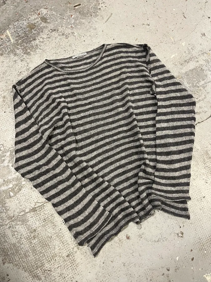 Daniele Alessandrini Grey Striped Wool Sweater - Image 4