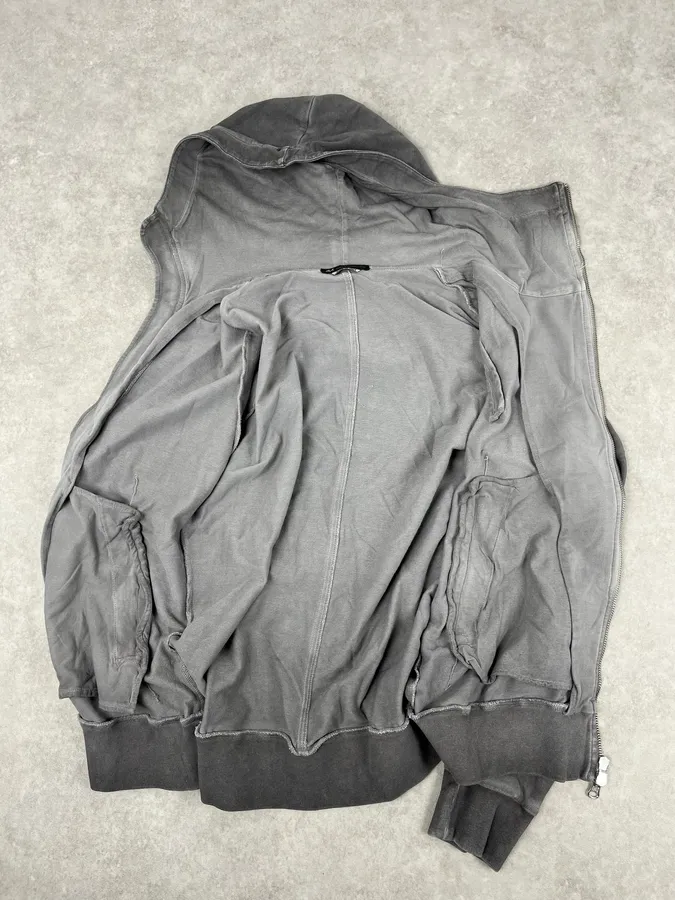 Daniele Alessandrini Grey Washed Zip-up Hoodie - Image 9