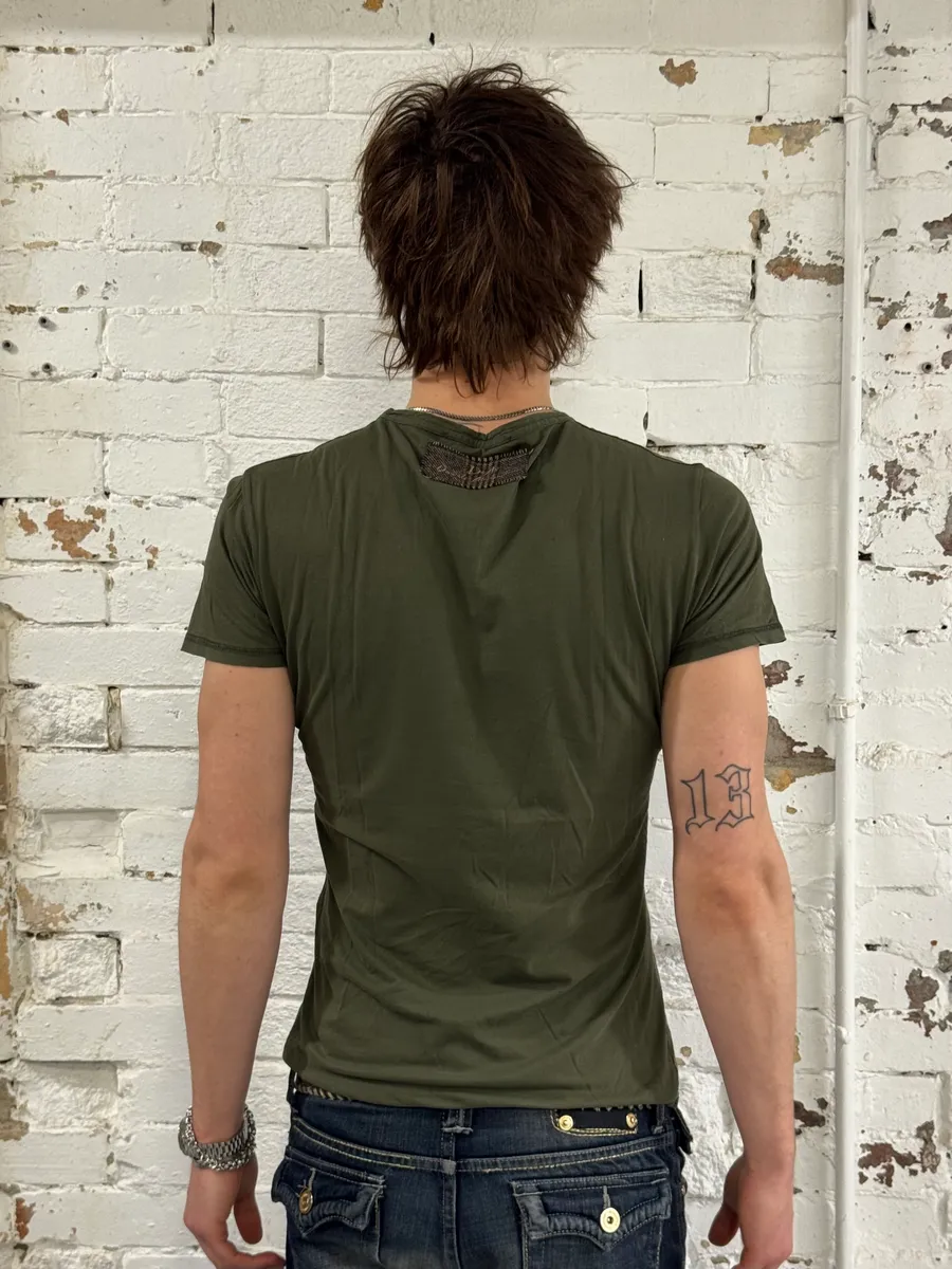 Daniele Alessandrini Liquor Label Khaki T-Shirt - Image 2