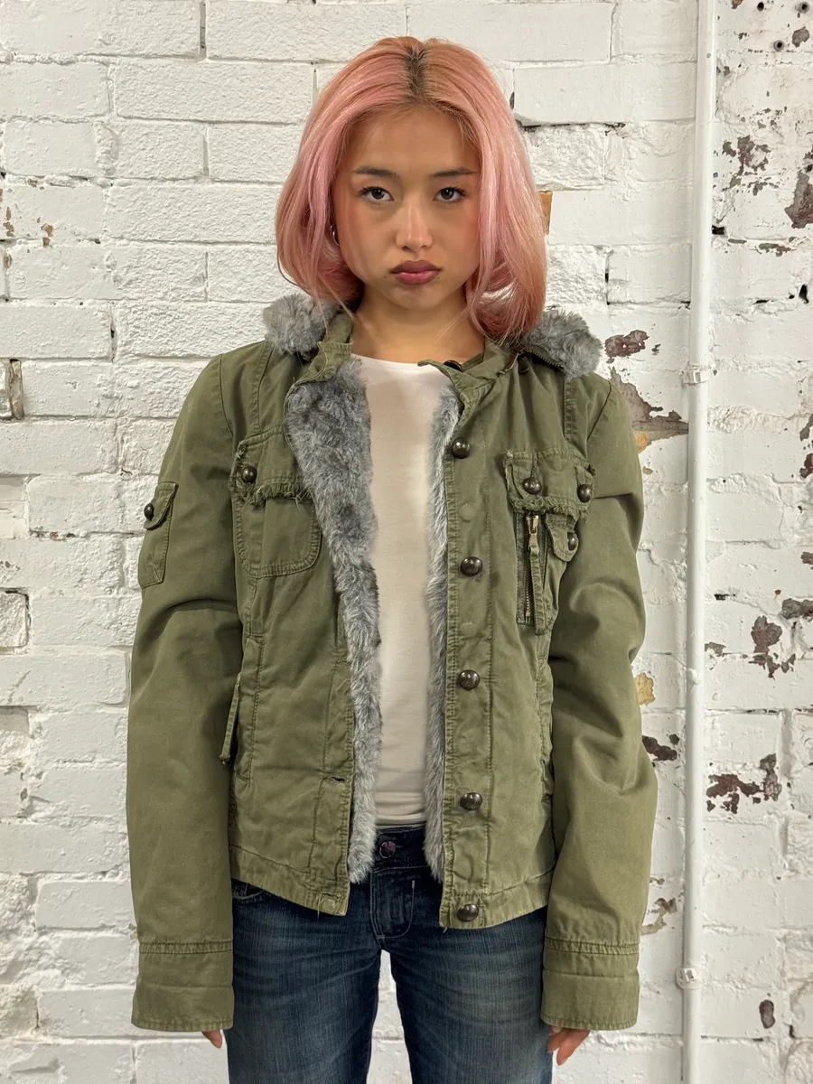 Daniele Alessandrini Multi-Pocket Khaki Hooded Jacket - Image 3