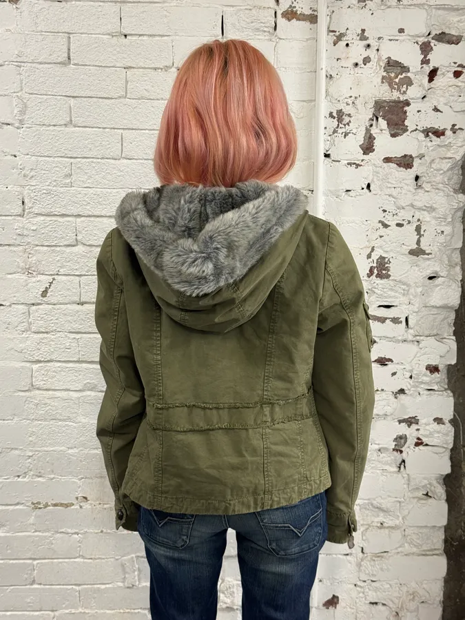 Daniele Alessandrini Multi-Pocket Khaki Hooded Jacket - Image 4