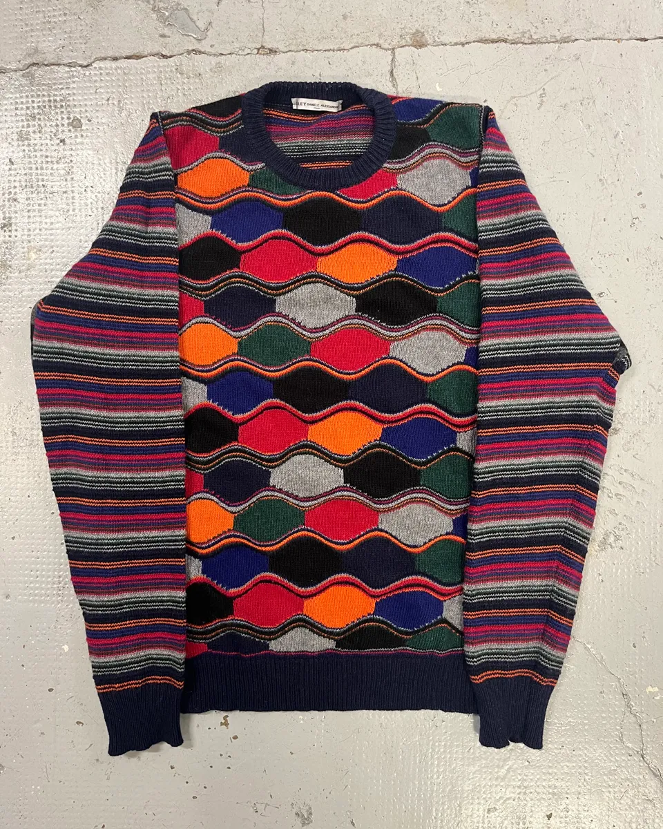 Daniele Alessandrini Multicolor Geometrical Sweater