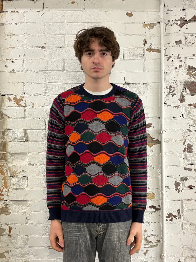 Daniele Alessandrini Multicolor Geometrical Sweater - Image 2