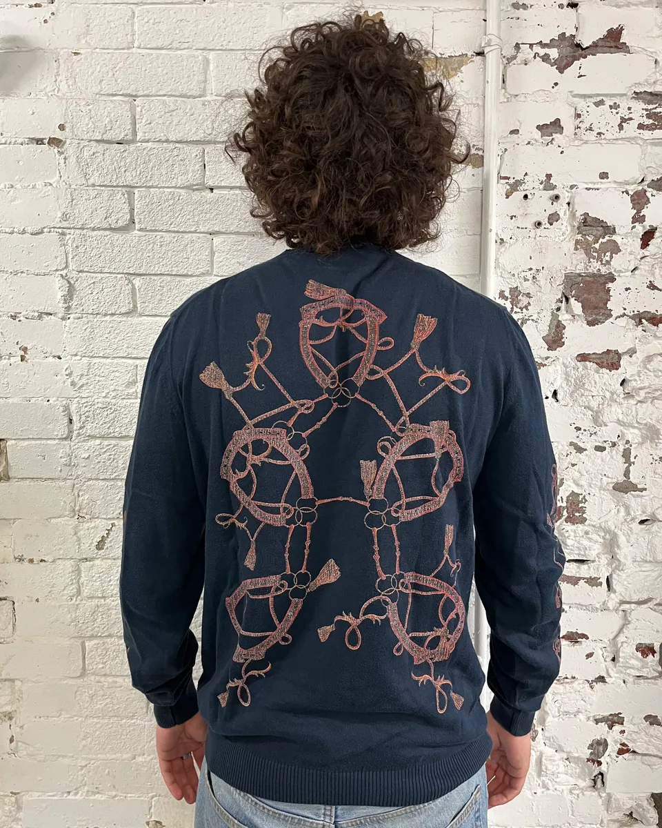 Daniele Alessandrini Ornament Harness Faded Black Sweater - Image 3