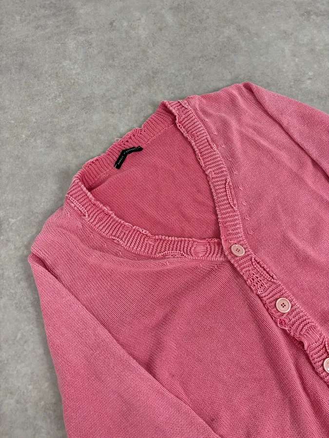 Daniele Alessandrini Pink Distressed Cardigan Sweater - Image 5