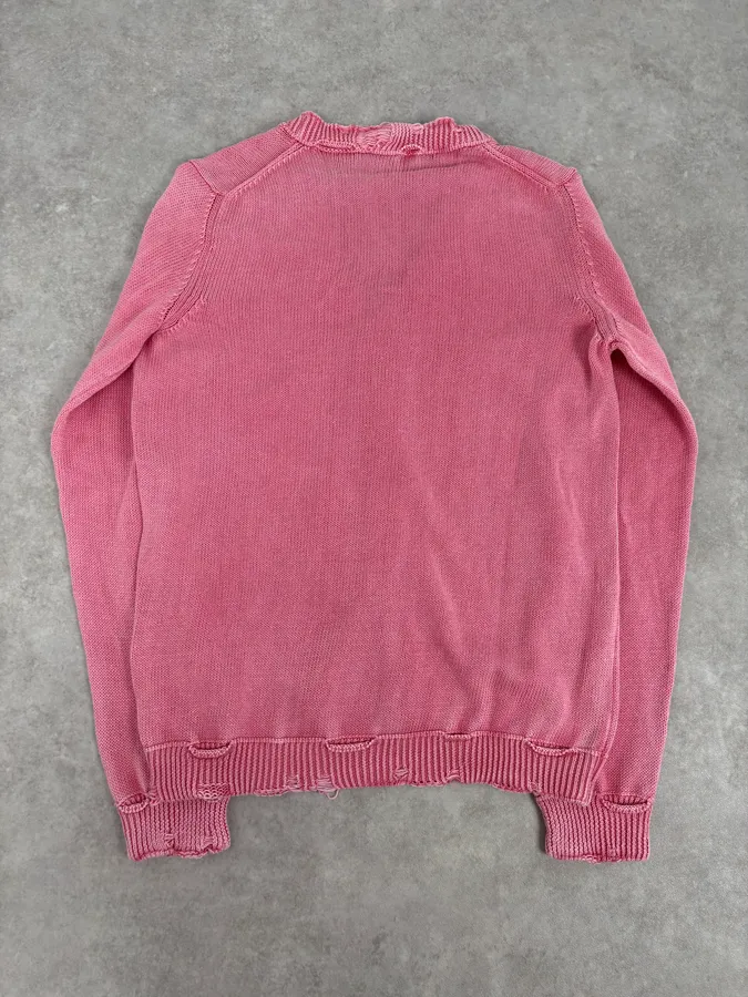 Daniele Alessandrini Pink Distressed Cardigan Sweater - Image 6