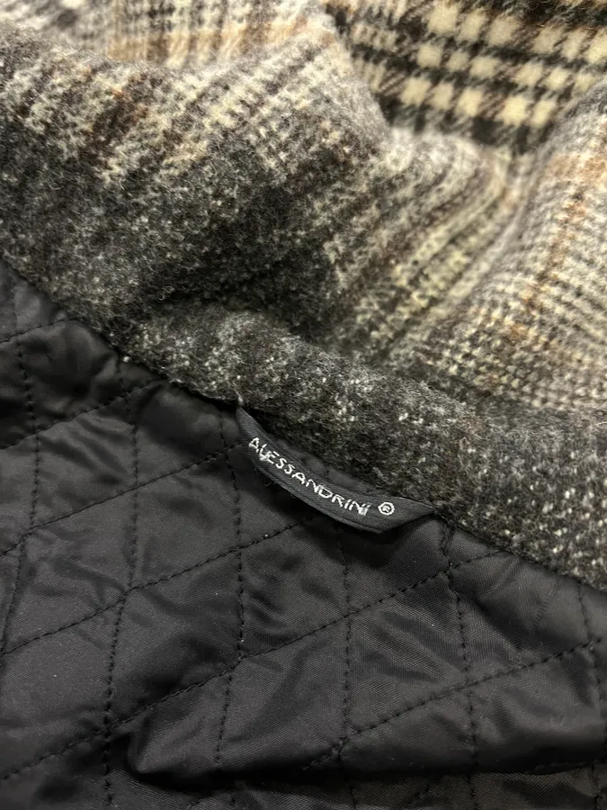 Daniele Alessandrini Tartan Gradient Grey Long Coat - Image 9