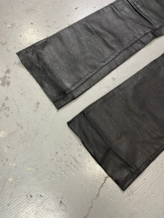 Diesel Biker Leather Black Pants - Image 8