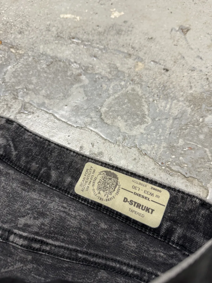 Diesel Black Bleached Effect Coated Slim Jeans - Image 12