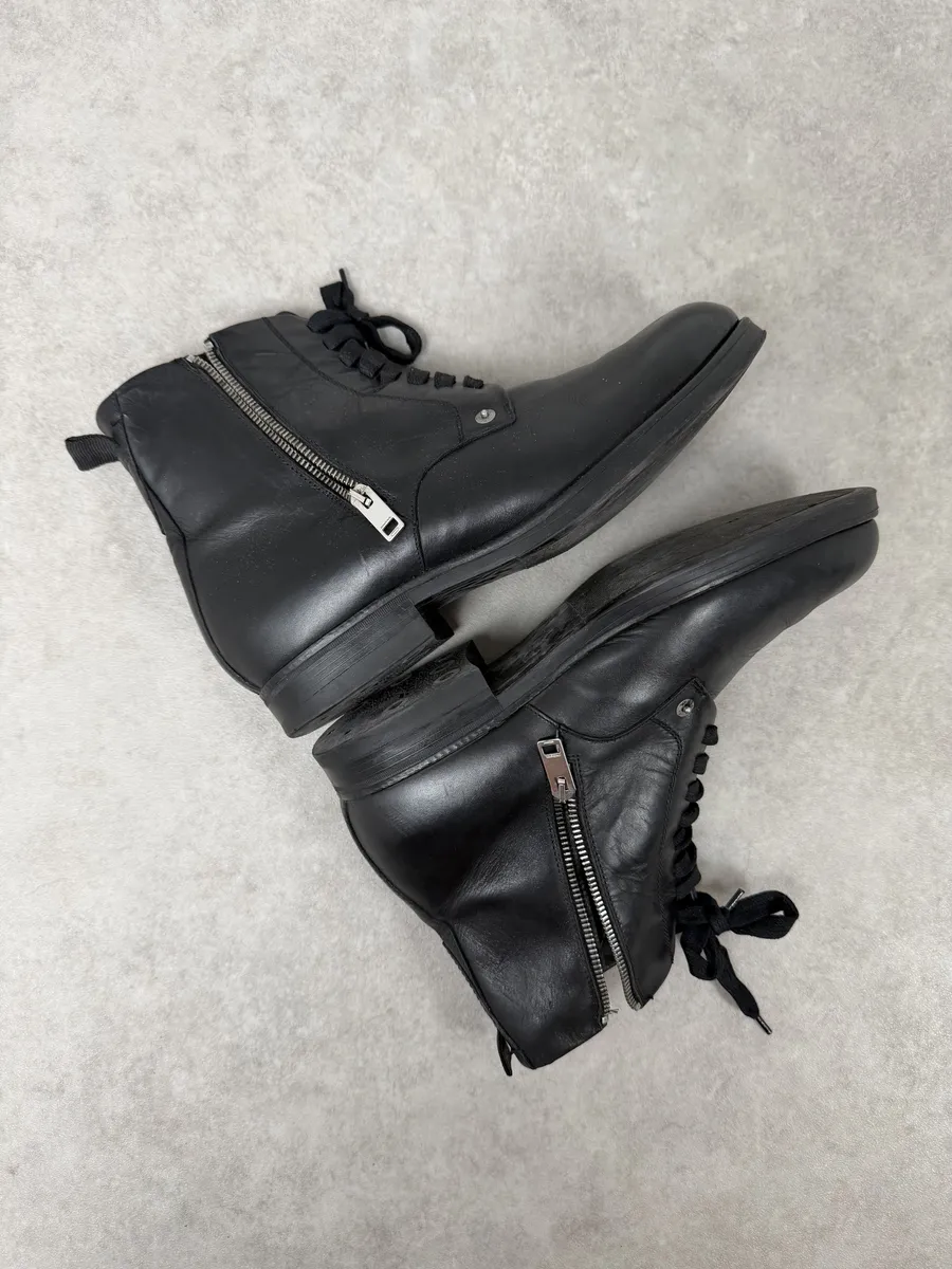 Diesel Black Classy Leather Boots - Image 9