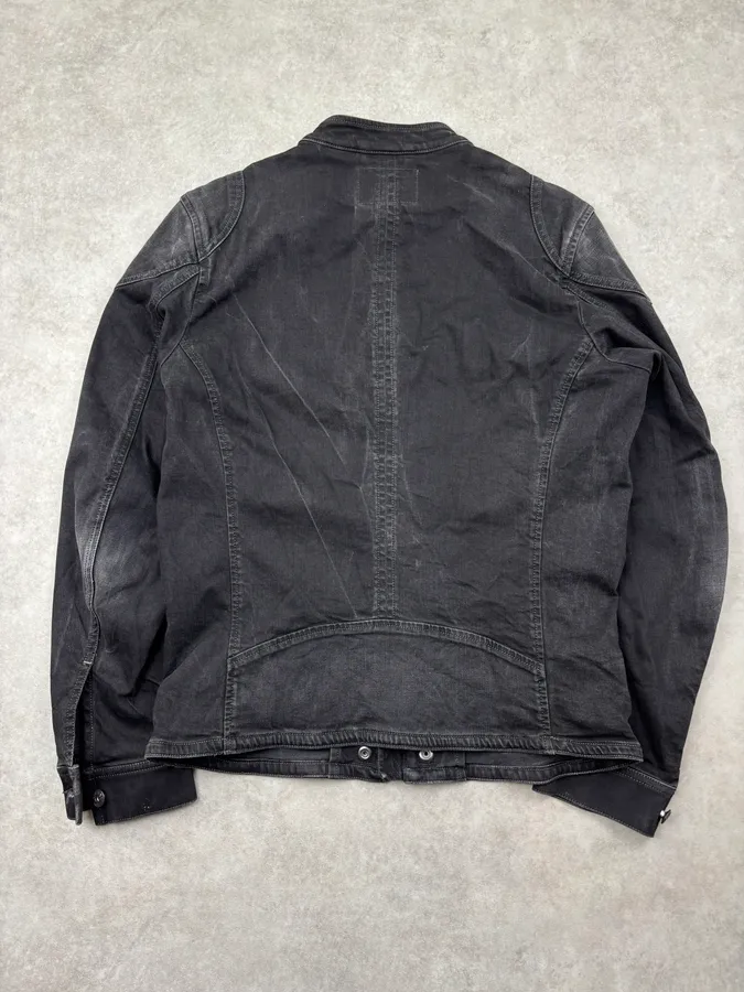 Diesel Black Eroded Biker Denim Jacket - Image 5